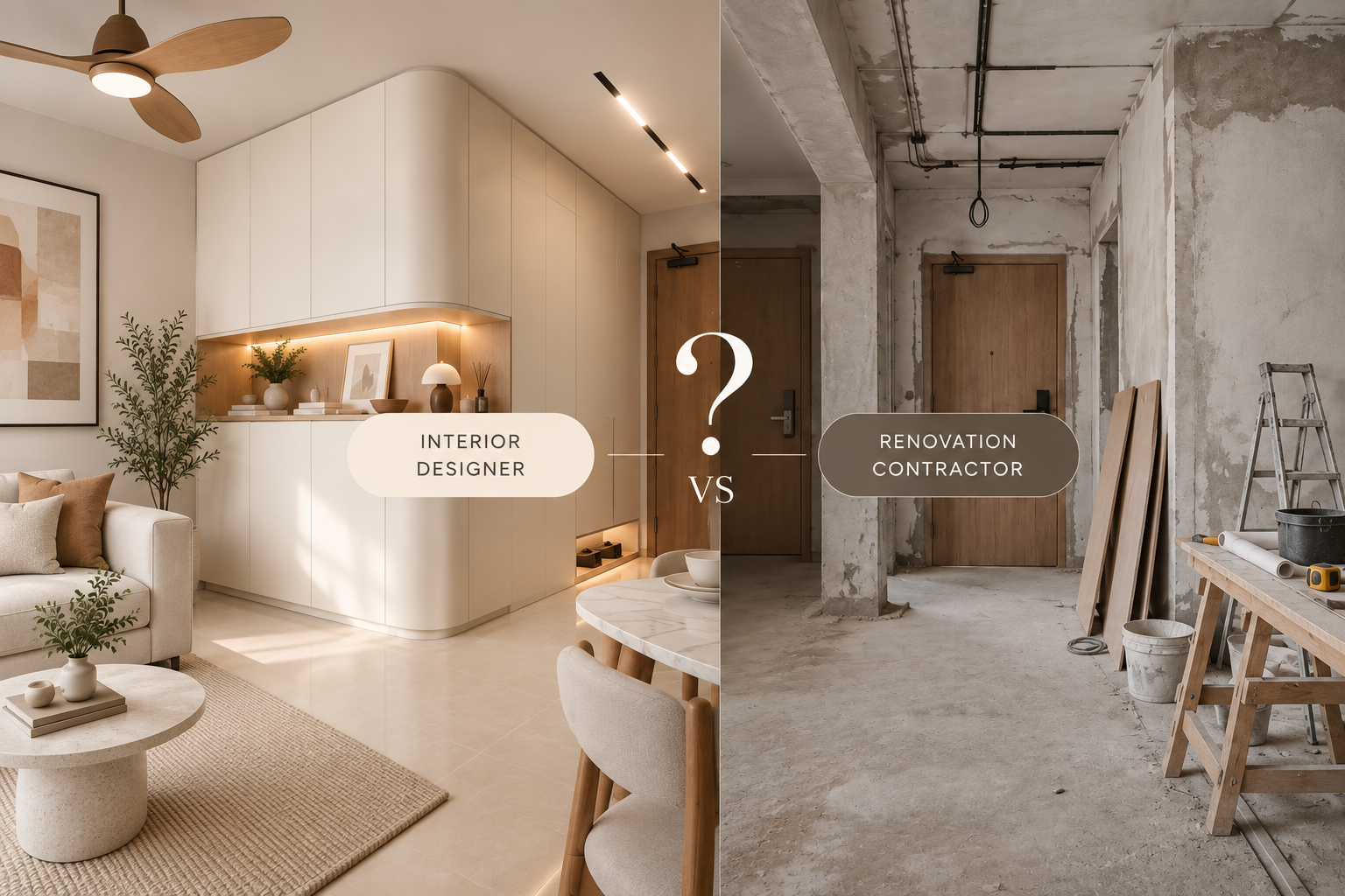 Interior Designer vs Renovation Contractor in Singapore: Which Should You Hire?