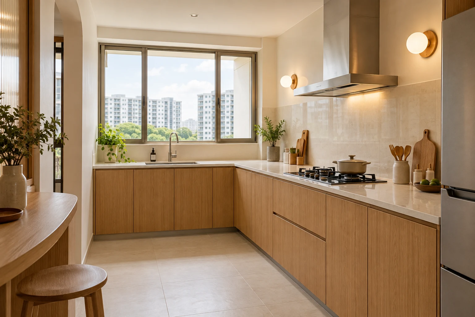 Kitchens Without Upper Cabinets: 8 Singapore Checks